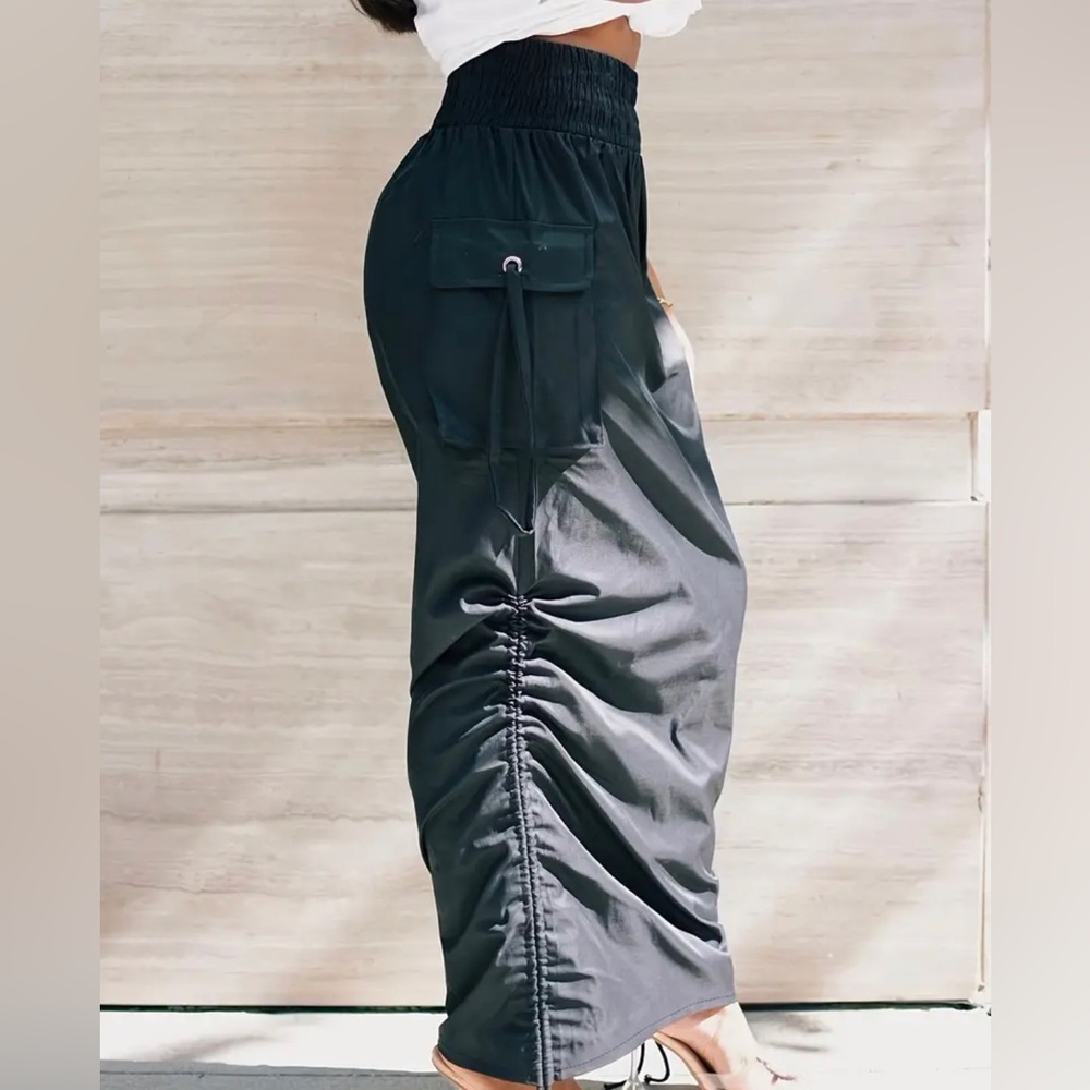 Cargo drawstring skirt